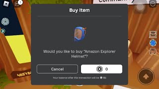 Getting Amazon Explorer Helmet Free Limited UGC in Roblox 18263 [upl. by Mariam]