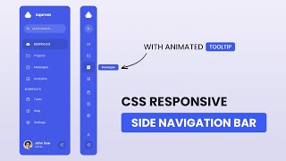 Animated Sidebar Menu Using HTML amp CSS amp JavaScript  Responsive Dashboard Side Navigation Bar [upl. by Darb]