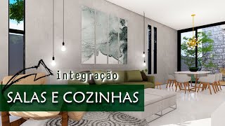 5 PROJETOS DE SALA INTEGRADA COM COZINHA [upl. by Tonia118]