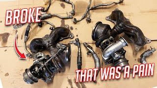 BMW N54 335i Chinese 17T Hybrid Turbo Install Part 3 Knuckle Damage [upl. by Vish378]