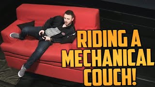 RIDING A MECHANICAL COUCH Totinos Bucking Couch Bowl [upl. by Avron]