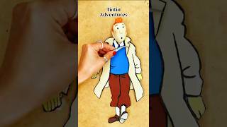 Cardboard Tintin tintin sustainableart artandcraft asmr stopmotion diy hamdmade shorts [upl. by Noyahs]