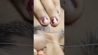 Eyebrow Threading at home Eyebrow Threading short Laxmi beauty salon [upl. by Lough]