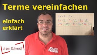 Terme vereinfachen und zusammenfassen  einfach erklärt  Lehrerschmidt [upl. by Ailsun161]