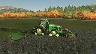 FS 22 Hills View Farm  11  Alfalfa Harvest – Alfalfa Windrow TimeLapse [upl. by Parrie]