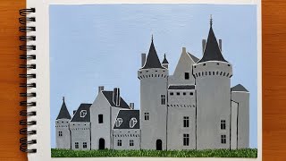 Loire Valley France Acrylic painting [upl. by Htenaj]