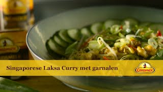 Singaporese Laksa Curry met rijstnoedels en garnalen  Conimex [upl. by Tenney412]