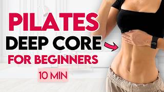 10 min Deep Core Controlled Pilates Beginner Friendly  Home Workout [upl. by Katine]