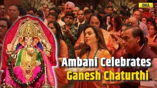 Ganesh Chaturthi 2024 Celebration At Mukesh Ambani’s Residence  Antilia  Bollywood [upl. by Nylteak694]