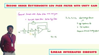 general second order low pass active filter with unity gain [upl. by Lareine684]