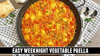 EASY Weeknight Vegetable Paella Recipe  Done in Just 30 Minutes [upl. by Aldora]