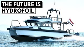 VANDAL EXPLORER HYDROFOIL SUPPORTED CATAMARAN Aluminium Performance Yacht Tour [upl. by Notled]