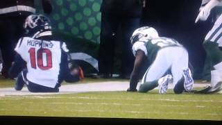 DeAndre Hopkins Knee Injury After Incredible Touchdown vs Jets [upl. by Emmeline746]