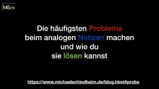 Probleme und Lösungen beim Notizen machen [upl. by Aihsened]