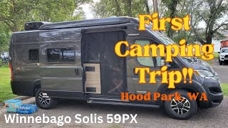 2023 Winnebago Solis 59PX  First Camping Trip [upl. by Akirderf]