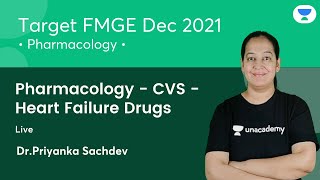 Pharmacology  CVS  Heart Failure Drugs  FMGE Dec21  Lets crack NEET PG  Dr Priyanka Sachdev [upl. by Suiramad219]