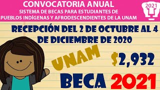 BECA UNAM Sistema de Becas para Estudiantes de pueblos Indígenas y Afrodescendientes de la UNAM [upl. by Olinad]