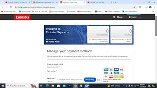 how to add a PAYMENT METHOD to Emirates Skywards official account [upl. by Egroj931]