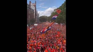 Netherlands fans take over the streets of Hamburg  euro2024 [upl. by Arrio450]