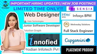 Biggest New Hirings  OFF Campus Drive  Capgemini Infosys Sensia  2025 2024 2023 Batch  Jobs [upl. by Ahsykal391]