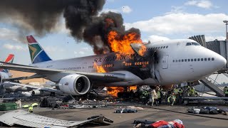 Emergency Landing Crash In Airport Runway  South African Boeing 747  Plane Crash 2024 [upl. by Schick]