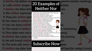 Neither Nor Use in English With Examples 🔥  English Grammar [upl. by Frymire121]