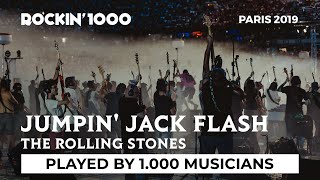 Jumpin Jack Flash  The Rolling Stones played by 1000 musicians  Rockin1000 [upl. by Enylcaj917]