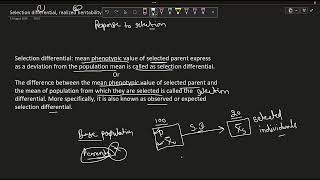 Selection Differential  Realized Heritability  Response to Selection  Animal Genetics amp Breeding [upl. by Inga205]