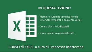 EXCEL tutorial 3 Riempimento automatico in Excel [upl. by Burd]