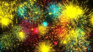 New Year Fireworks Background video  Footage  Screensaver [upl. by Ariom]