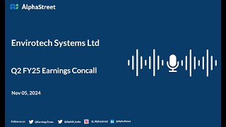 Envirotech Systems Ltd Q2 FY202425 Earnings Conference Call [upl. by Ellenaj]