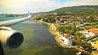 SPECTACULAR LANDING  SKIATHOS AIRPORT JSI Onboard Boeing 757200 TUI Airways [upl. by Emelita]