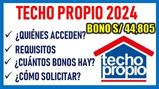 TECHO PROPIO 2024 Todo lo que tienes que saber Bono Habitación Familiar Requisitos y postulación [upl. by Aiel]