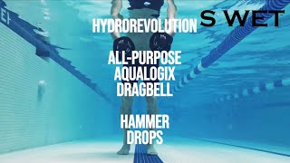 S’WET Pool Workout Exercise  Hammer Drops using Hydrorevolution Aqualogix Drag Bells [upl. by Alyekahs529]