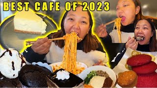 EATING AT BEST CAFE OF 2023 SWEET MUKBANG BEST CHEESECAKE IN TOWN [upl. by Wash908]