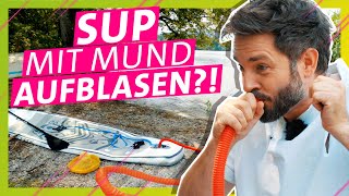 Puste das SUP mit dem Mund auf und komme über den See  Das schaffst du nie [upl. by Nnylyak]