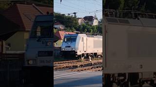 BR 386 Metrans lokomotive passing trough Fonyód train trainspotting balaton railway [upl. by Roshelle64]