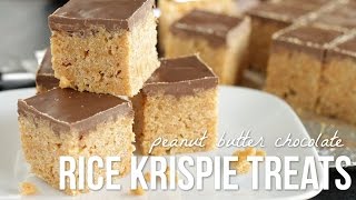 Peanut Butter Rice Krispie Treats PB Crispy Bar Recipe [upl. by Baxie]