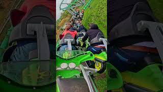 🏍️💨 Crazy Motorbike RollerCoaster at Toverland  Vekoma Booster Bike Shorts [upl. by Suidualc715]