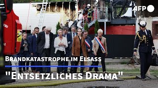 Brandkatastrophe im Elsass Premier Borne besucht Unglücksort  AFP [upl. by Aseneg126]