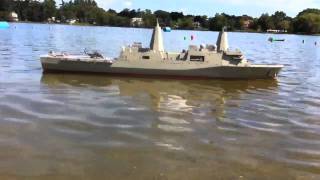 USS New York LPD21 RC model sailing as 911 tribute [upl. by Pernick692]