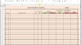 Recording Transactions into a Cash Payments Journal [upl. by Agathe]