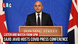 Sajid Javid to hold No10 press conference after PM scraps Plan B restrictions  Watch Live [upl. by Kwok]