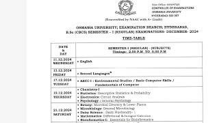 DEGREE 1ST SEMESTER BSC TIMETABLE DECEMBER 2024 [upl. by Lunnete449]