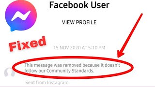 Messenger This Message Was Removed Because It Doesn’t Follow Our Community standards [upl. by Apollus]