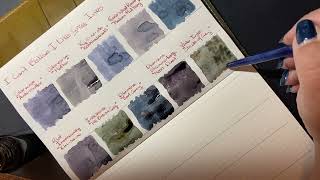 Swatching Grey and Greyish Fountain Pen Inks [upl. by Laumas]