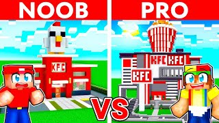 NOOB vs PRO KFC HOUSE BUILD CHALLENGE in Minecraft [upl. by Ha]