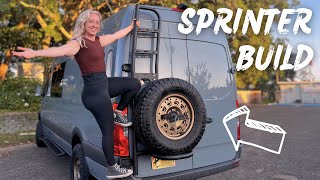 Installing Owl Ladder  Tire Carrier  Sprinter Van Build [upl. by Hancock]