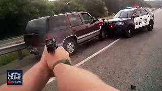 BODYCAM HighSpeed Police Chase Ends in Collision Gunfire on Oklahoma Highway [upl. by Ahtelrac]