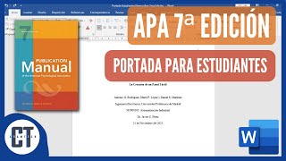 Portada Según Normas APA 7ma Edición Para Estudiantes [upl. by Eelanaj191]